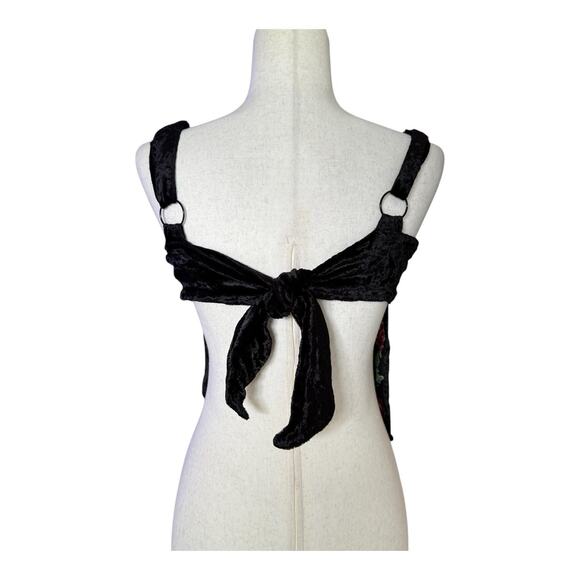 Urban Outfitters Kimchi Blue Jana Velvet Embroidered Top Small - Picture 5 of 12